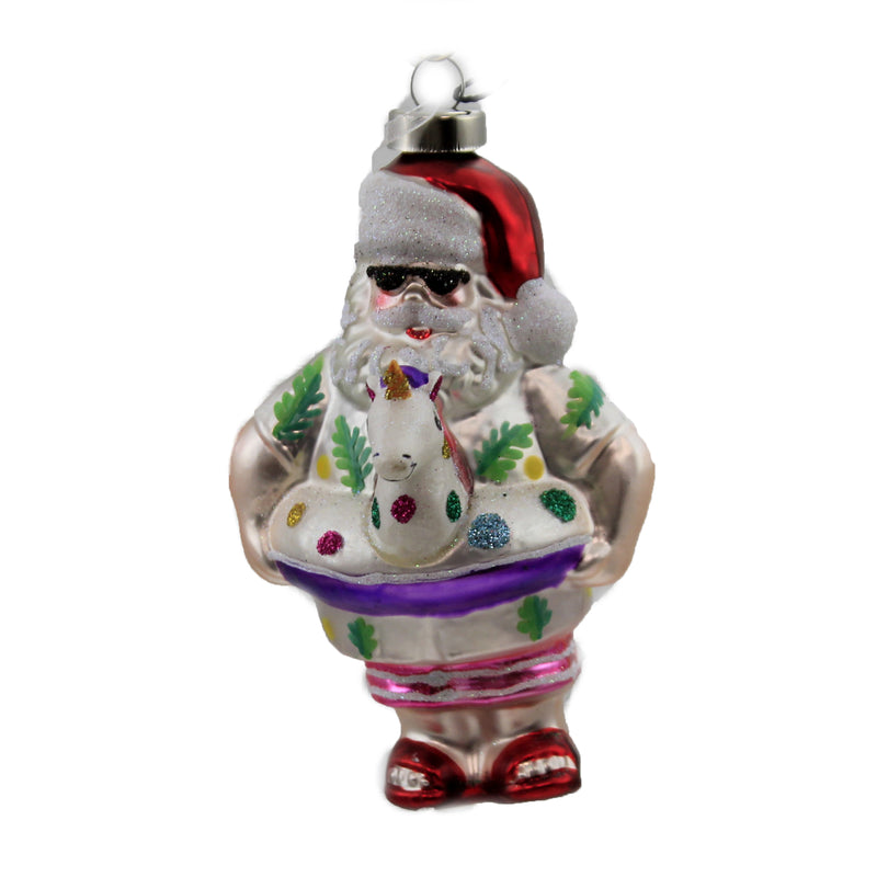 5.25 Inch Off Season Santa Ornament Unicorn Summer Float 83984 (47355)