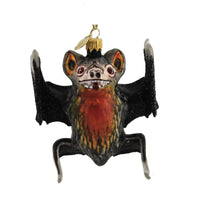 (47468) Morawski Black & Orange Bat, 4.25 Inch, Ornament Halloween Glitter Vampire 12013 Morawski