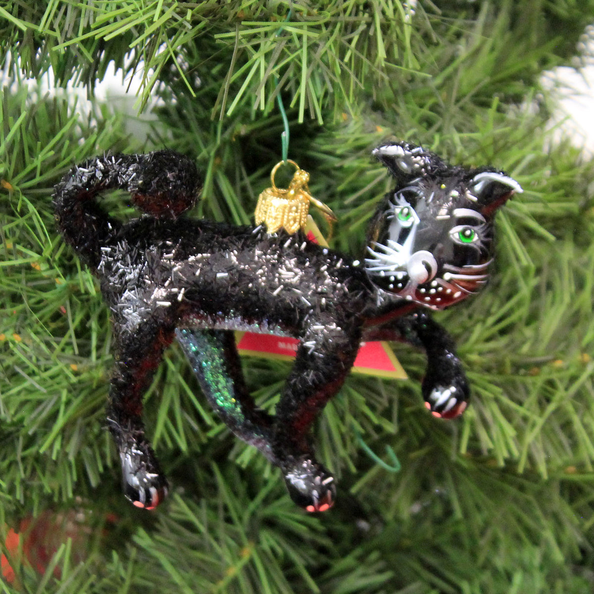 Morawski Black Glittered Cat - - SBKGifts.com