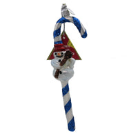 (47480) Morawski Snowman Candy Cane, 7.00 Inch, Ornament Christmas Stripe Sweet 14473