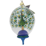 Peacock In A Dome - 1 Glass Ornament 7 Inch, Glass - Ornament Feather Bird 17595 (47731)