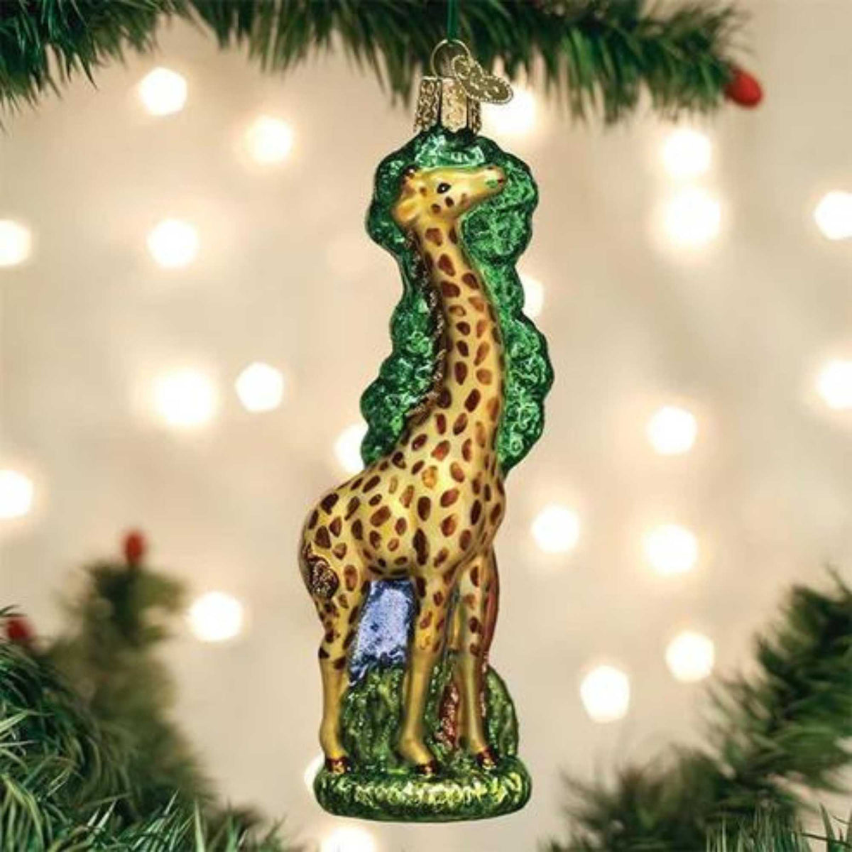 Old World Christmas Tree Reaching Giraffe - - SBKGifts.com