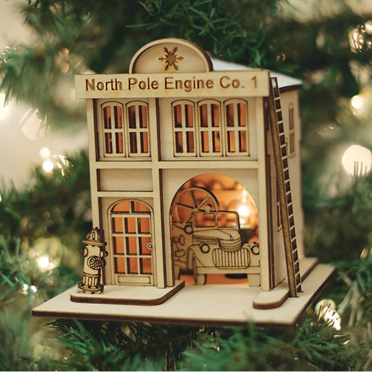 Ginger Cottages North Pole Engine Co. - - SBKGifts.com