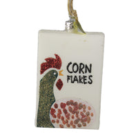 (48048) Holiday Ornament Corn Flakes Cereal, 4.00 Inch, Breakfast Milk Box Kelloggs Go6018