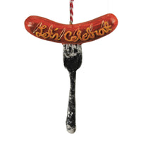 (48061) Holiday Ornament Let's Celebrat Hot Dogs, 5.50 Inch, Wiener Fork Baseball Summertime Po3511