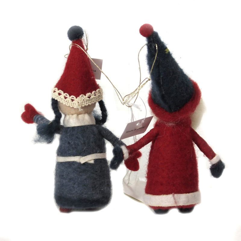 Holiday Ornament Felt Santa & Mrs Claus Set / 2 - - SBKGifts.com