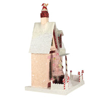 (48120) Christmas Candy Cane Cottage, 14.00 Inch, Village Light Up Putz Retro Hou301