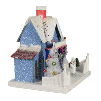 (48125) Christmas Confetti Cottage, 9.75 Inch, Hillage House Putz Light Up Hou300