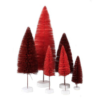 (48153) Christmas Red Rainbow Trees, 15.00 Inch, Putz Village Ms427r