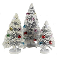 (48165) Christmas Silver Snow Forest Trees, 13.50 Inch, Putz Village Retro Cd1412sm