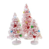 (48166) Christmas Pink Snow Forest Trees, 13.50 Inch, Putz Village Retro Cd1412pm