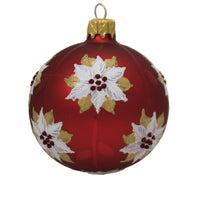 (48345) Santa Land Christmas Poinsettia Gold S/3, 4.00 Inch, Ornament Petite Flower Floral 20M1030