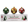 (48345) Santa Land Christmas Poinsettia Gold S/3, 4.00 Inch, Ornament Petite Flower Floral 20M1030