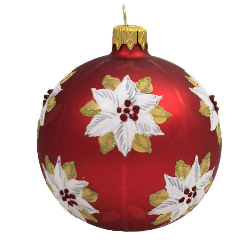 Santa Land Christmas Poinsettia Silver S/3 - - SBKGifts.com