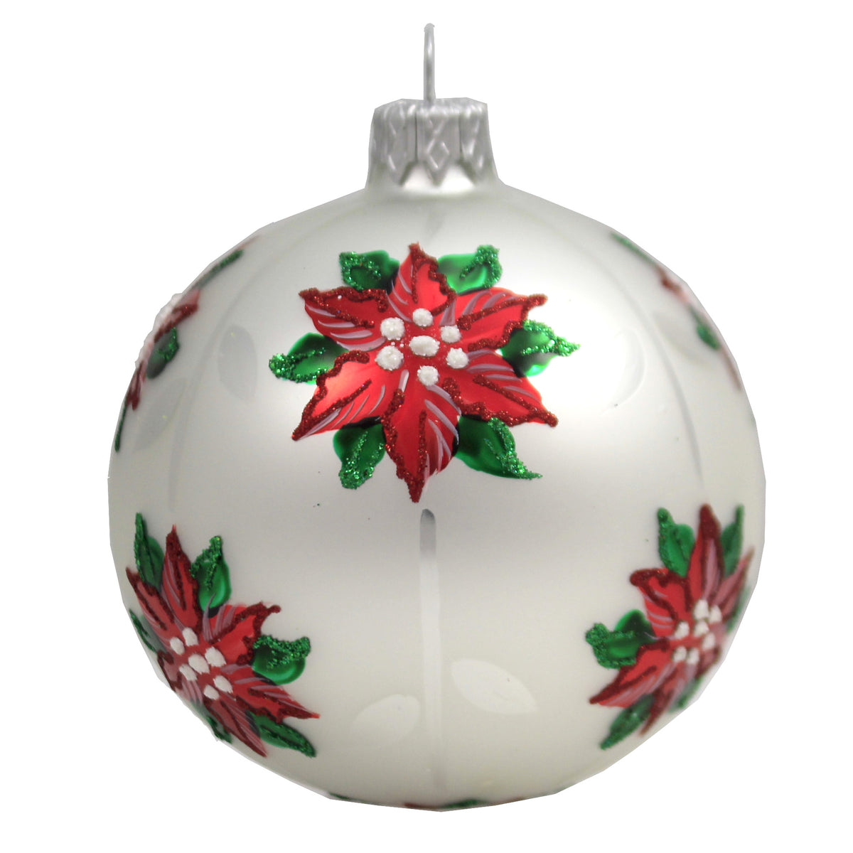 Santa Land Christmas Poinsettia Silver S/3 - - SBKGifts.com