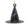 (48418) De Carlini Black Witch's Hat W/ Spider Webs, 2.25 Inch, Ornament Halloween Spell Hex V3557