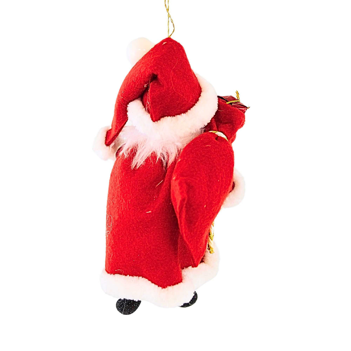 De Carlini Italian Ornaments Santa W/ North Pole Staff - - SBKGifts.com