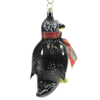 De Carlini Italian Ornaments Penguin With Plaid Scarf - - SBKGifts.com