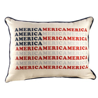 (48738) Home Decor America Pattern Flag Pillow, 14.00 Inch, Patriotic Lumbar Txt0678