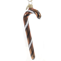 (48773) Morawski Orange White Black Candy Cane, 5.75 Inch, Ornament Halloween Stripe 14755