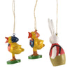 Holiday Ornament Wooden Rabbit & Chicks Set/3 - - SBKGifts.com