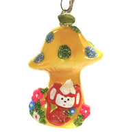 (48813) Holiday Ornament Retro Mouse & Mushroom, 4.00 Inch, Kitsch Spring Easter Toadstool Go4133