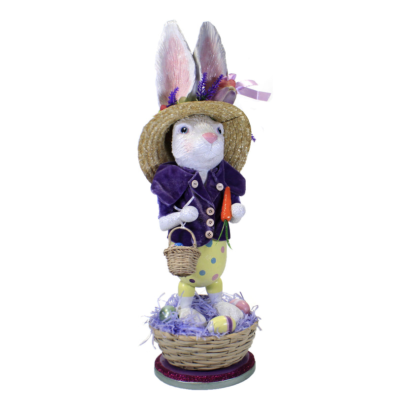 (48848) Kurt S. Adler Easter Bunny Nutcracker, 21.50 Inch, Rabbit Basket Eggs Spring Ha0471