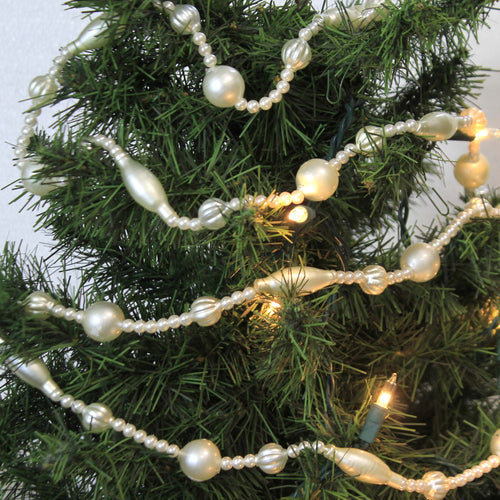 Christmas Winter White Bead Garland - - SBKGifts.com