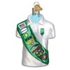 (48961) Old World Christmas Girl Scout Uniform, 3.75 Inch, Cookies Badges Ornament 32449