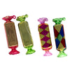 (49042) Holiday Ornament Festive Wrapped Candy Set / 4, 3.00 Inch, Sweet Sugar Treats Eat Go4542