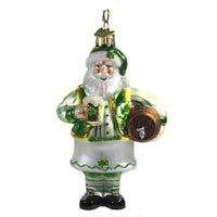 (49208) Noble Gems Irish Santa With Beer Ornament, 5.00 Inch, Saint Patrick's Day  Clover Nb1510