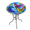 (49237) Home & Garden Bountiful Birdbath W/Stand, 20.00 Inch, Floral Colorful 2Gb749