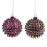 (49265) Holiday Ornament Spiny Balls In Pink Set / 2, 3.00 Inch, Ombre Shade Valentines Easter Go2849p