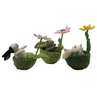 Easter Wool Bunny In Basket Set / 3 - - SBKGifts.com