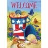 (49483) Home & Garden Beach Pails Garden Flag, 18.00 Inch, Sea Shells Patriotic 4562Fm