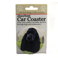 (49505) Car Coaster Black Cocker Spaniel Coaster, 2.50 Inch, Absorbant Pet Dog 23178C