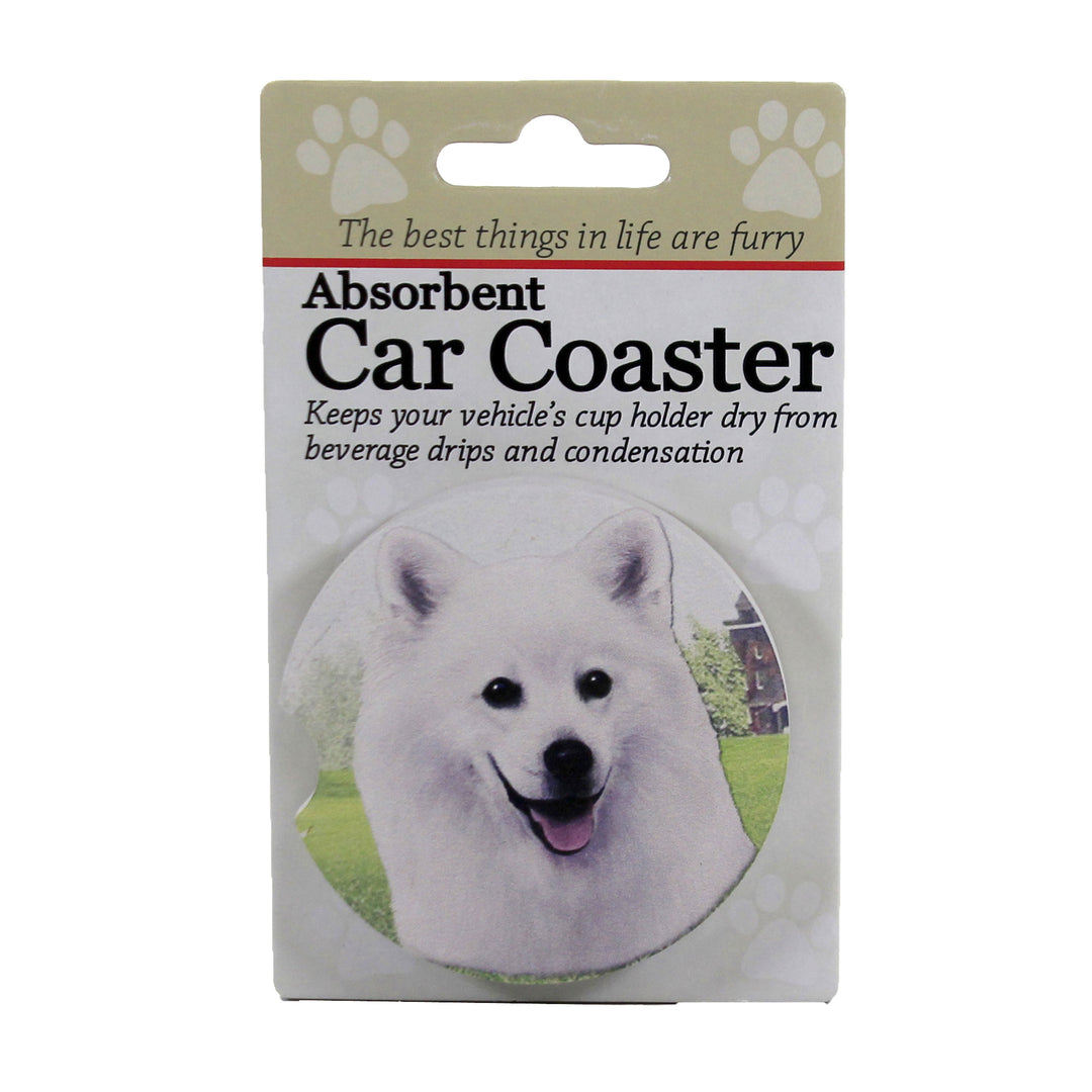 Car Coaster American Eskimo Car Coaster Sandstone Absorbant 23185. (49523)