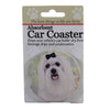 (49545) Car Coaster Maltese Car Coaster, 2.50 Inch, Absorbant 23124