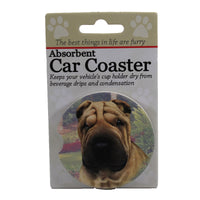 (49598) Car Coaster Sharpei Car Coaster, 2.50 Inch, Absorbent 23196