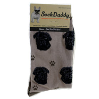 (49697) Novelty Socks Black Pug Sock Daddy Socks, 14.00 Inch, Premium Quality 80032.