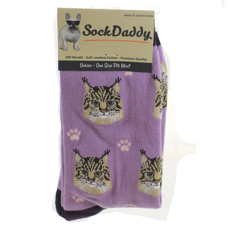 15.25 Inch Maine Coon Cat Sock Daddy Socks Premium Quality 8016 (49704)