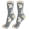 (49747) Novelty Socks Bichon Frise Happy Tails Socks, 14.00 Inch, Premium Quality 800Fb4