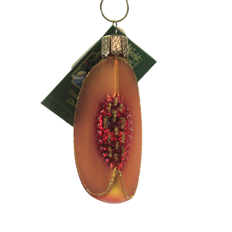 Peach Slice - One Ornament 3 Inch, Glass - Juicy Ripe Abundant 28132 (49929)