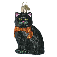 (49931) Old World Christmas Halloween Kitty, 3.50 Inch, Black Cat Spooky 26033