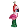 (49939) Old World Christmas Yard Flamingo, 5.00 Inch, Santa Hat Christmas 16032