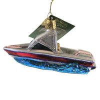 (49950) Old World Christmas Ski Boat, 2.00 Inch, Water Skiers Fun Sun 46101