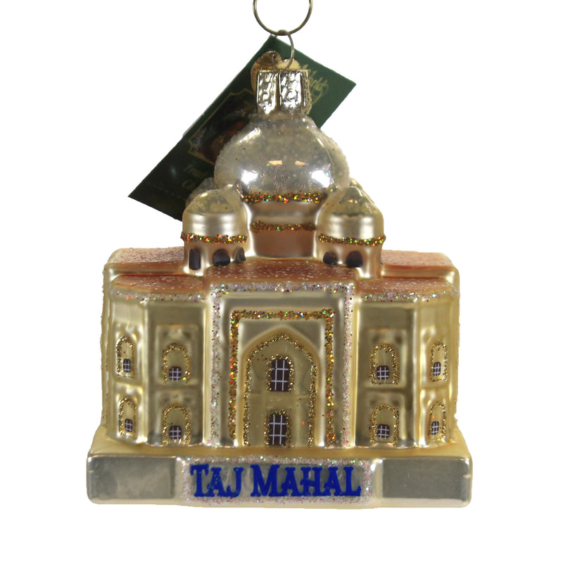Taj Mahal - One Ornament 3.5 Inch, Glass - Ivory White Mausoleum 20123 (49991)