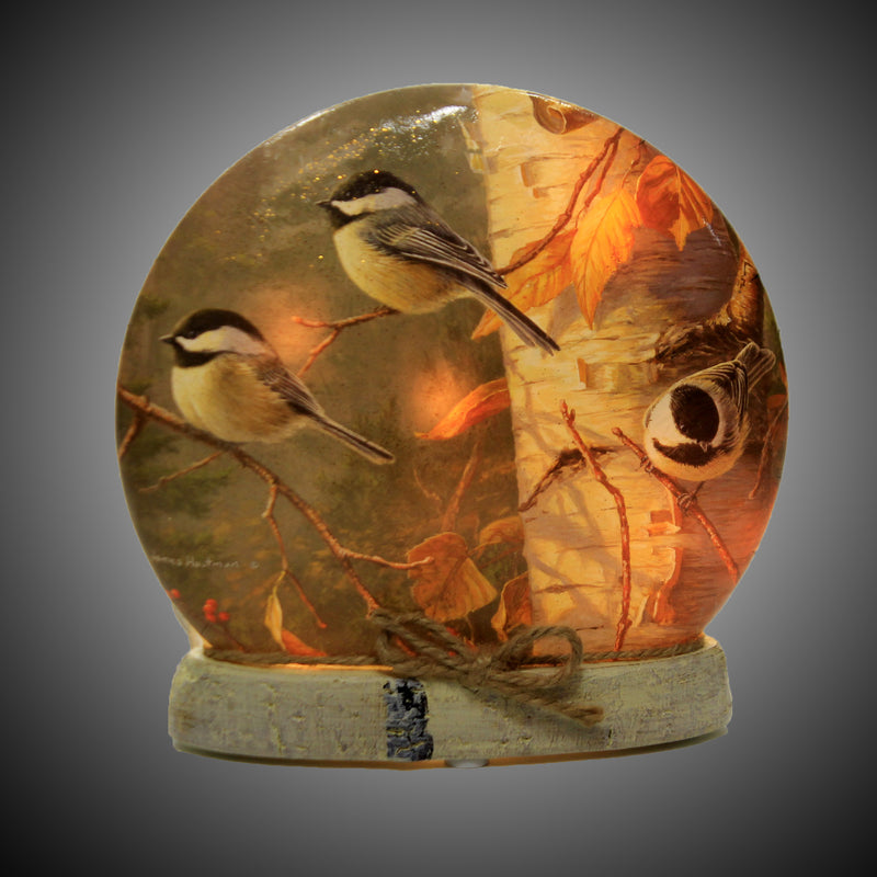 Stony Creek Fall Chickadees Small Orb - - SBKGifts.com