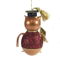 De Carlini Italian Ornaments Graduate Owl - - SBKGifts.com