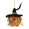 (50156) De Carlini Italian Ornaments Jack O Lantern With Hat, 3.50 Inch, Ornament Pumpkin Halloween V3639